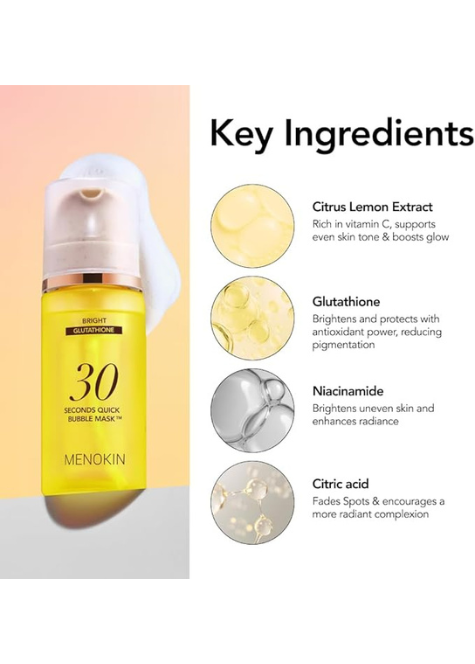 MENOKIN 30 Seconds Quick Bubble Mask Bright 95ml